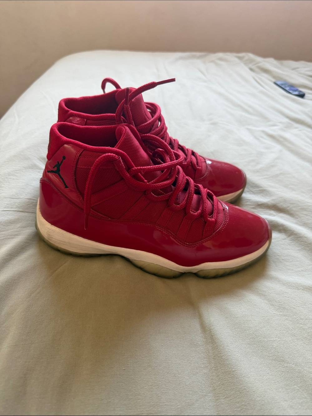 Nike Air Jordan 11 Retro High-Top Sneakers - Red with Black Jumpman